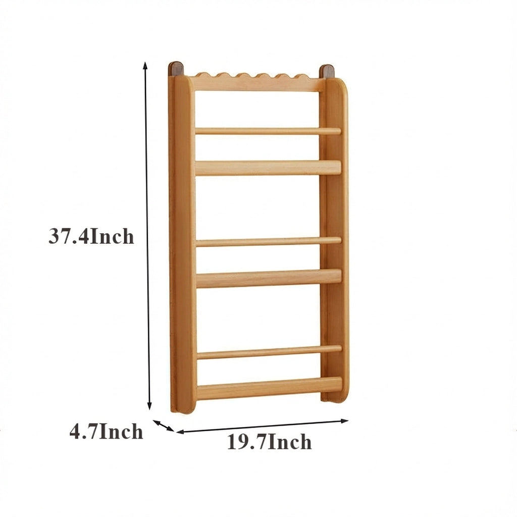 Front-Facing Montessori Wall Bookshelf, Solid Beech Wood