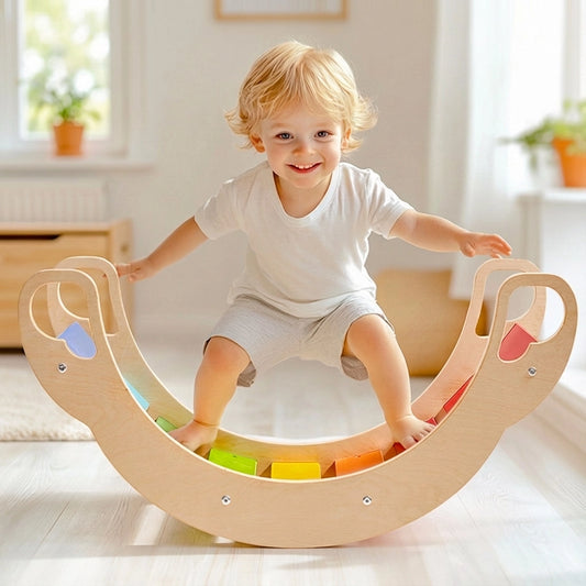 Montessori Climbing Arch and Rocker, Eucalyptus Plywood