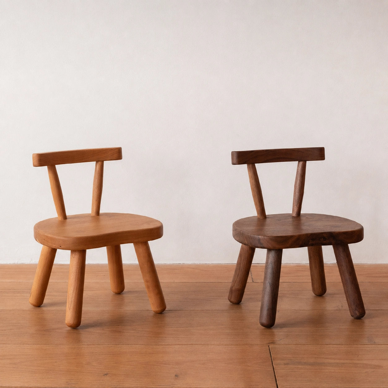 Toddler Chair with Curved Backrest, Solid Wood