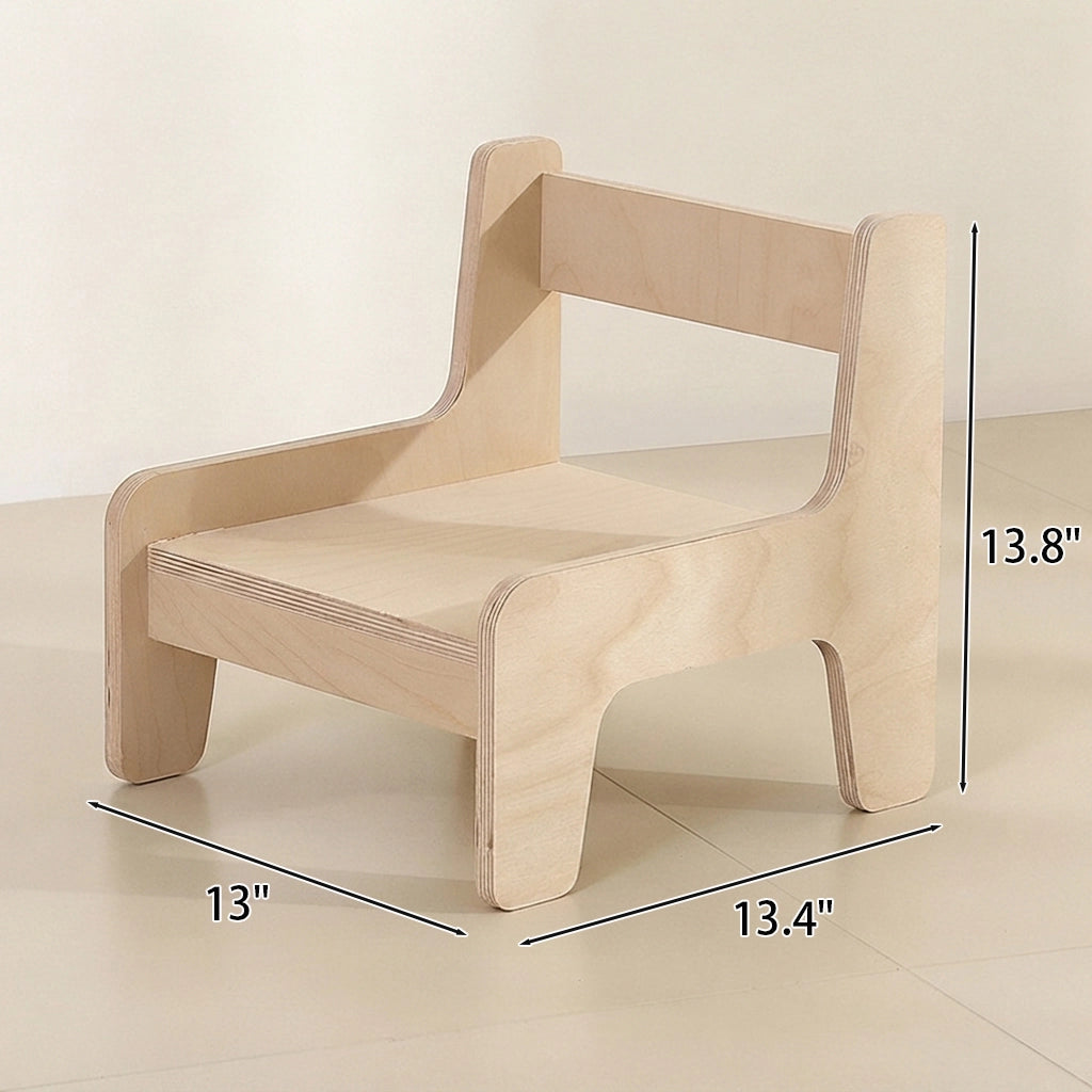 Kids Activity Table and Chair Set with Paper Roll Holder, Marine Plywood