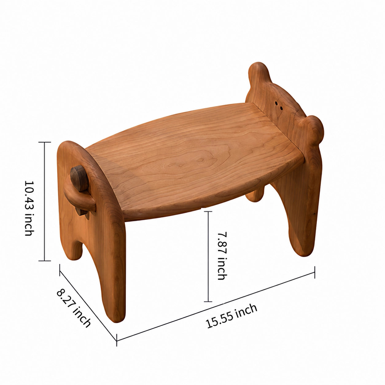 Toddler Assembly Bear Stool, Solid Cherry Wood