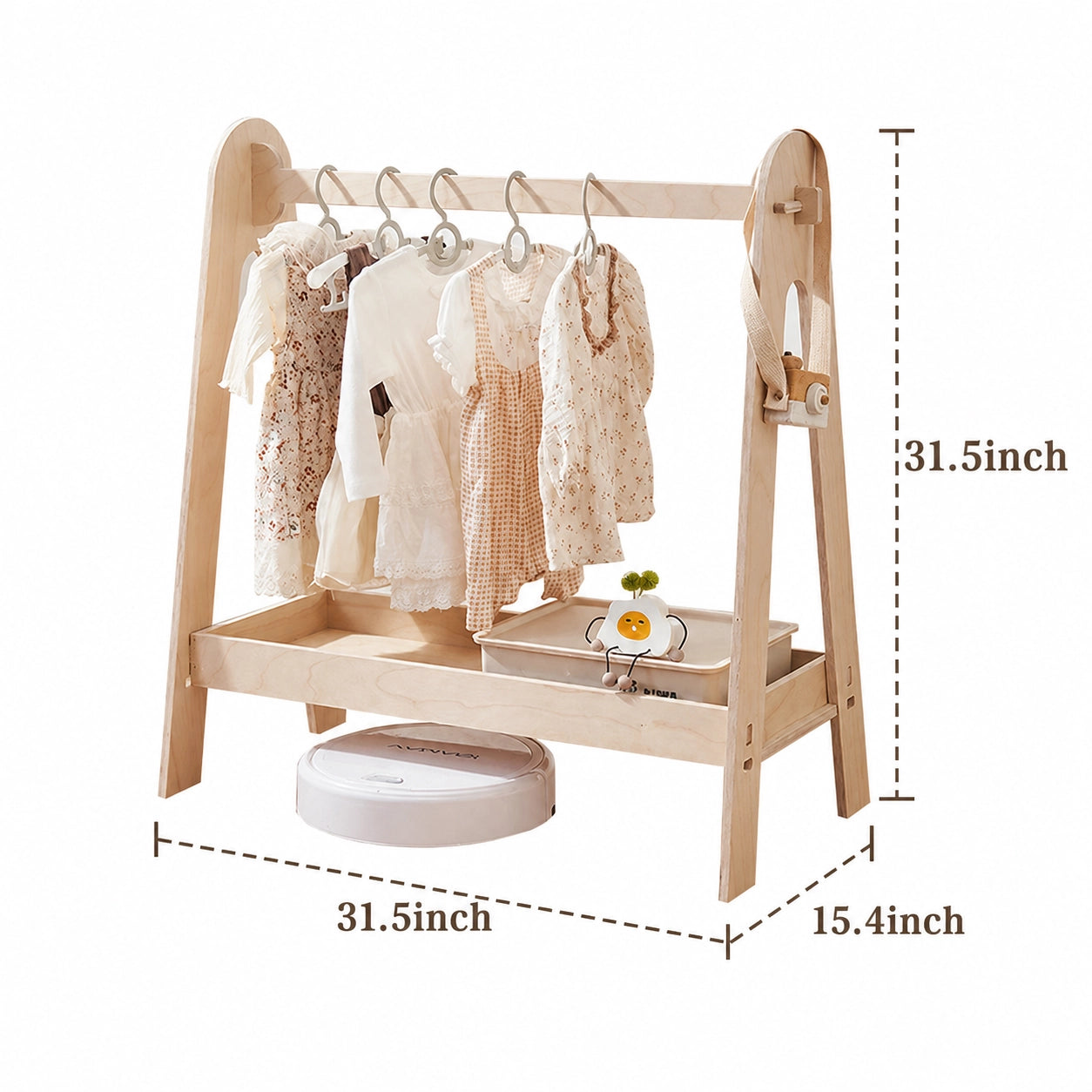 Low-Profile Toddler Garment Rack, Marine Plywood