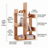 Geometric Tree Bookshelf, Solid Pine