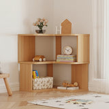 L-Shaped Corner Bookshelf, Pine-Core Engineered Wood