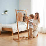 L-Shaped Kids Clothing Rack, Solid Wood