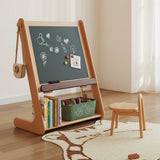 Reversible Montessori Bookshelf and Magnetic Easel, Solid Beech