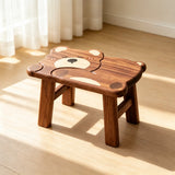 Sleeping Bear Toddler Stool, Solid Ebony Wood