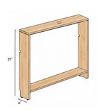 Slim Console Bookshelf, Solid Pine