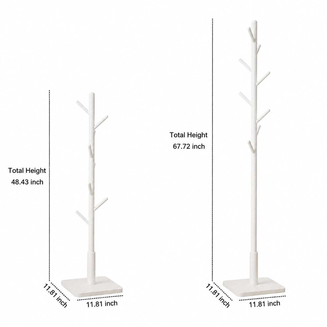 Adjustable Tree Coat Rack for Kids, Solid Wood