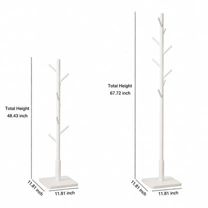 Adjustable Tree Coat Rack for Kids, Solid Wood