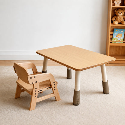 Height Adjustable Toddler Table and Chair Set, Solid Wood