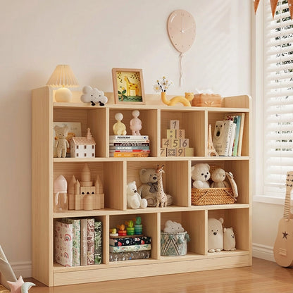 Montessori Kids Storage Cabinet, Solid Pine