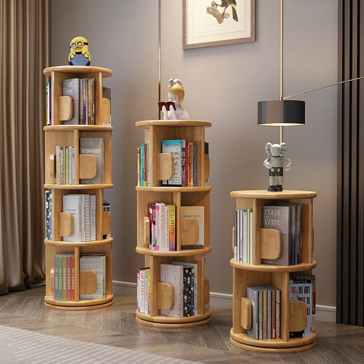 Montefurniture rotating kids bookshelf in natural wood