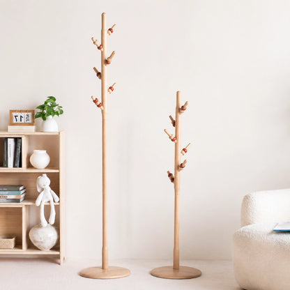 Adjustable Standing Coat Rack for Kids, Solid Maple
