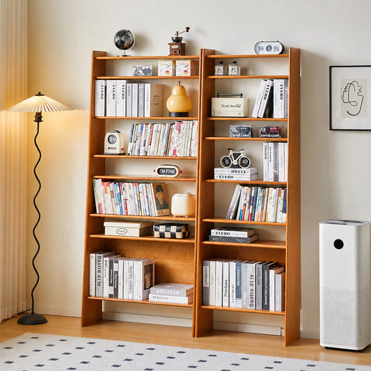 Leaning Wall Bookshelf, Solid Pine