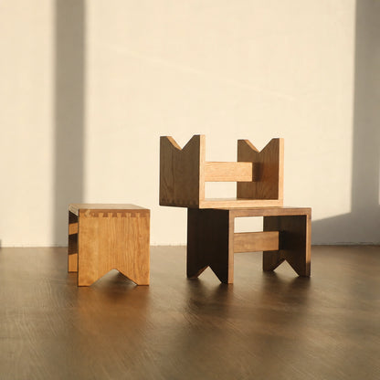 Solid Wood Kids Low Stool & Shoe Changing Bench