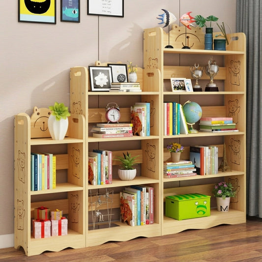 Solid Wood Vertical Kids Bookshelf