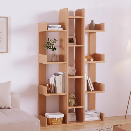 Geometric Tree Bookshelf, Solid Pine