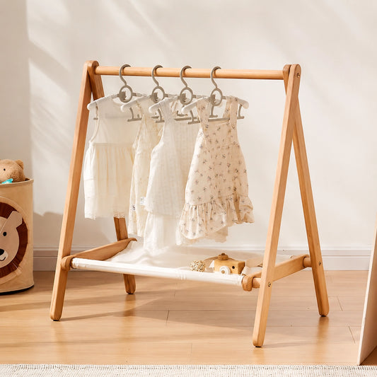 Freestanding Kids Garment Rack, Solid Beech Wood