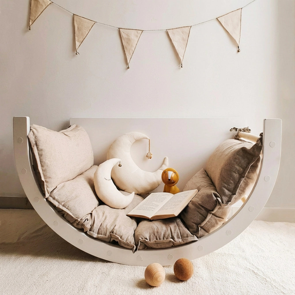 Montessori Wooden Rocker & Climbing Arch