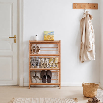 Slanted Solid Wood Shoe Rack, Solid Beech Wood