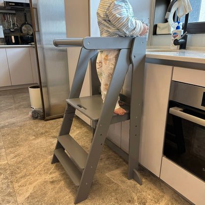 Foldable Montessori Toddler Step Stool, Birch Plywood