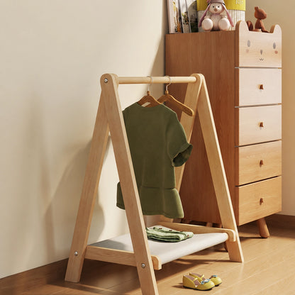 Foldable Kids Garment Rack, Solid Pine