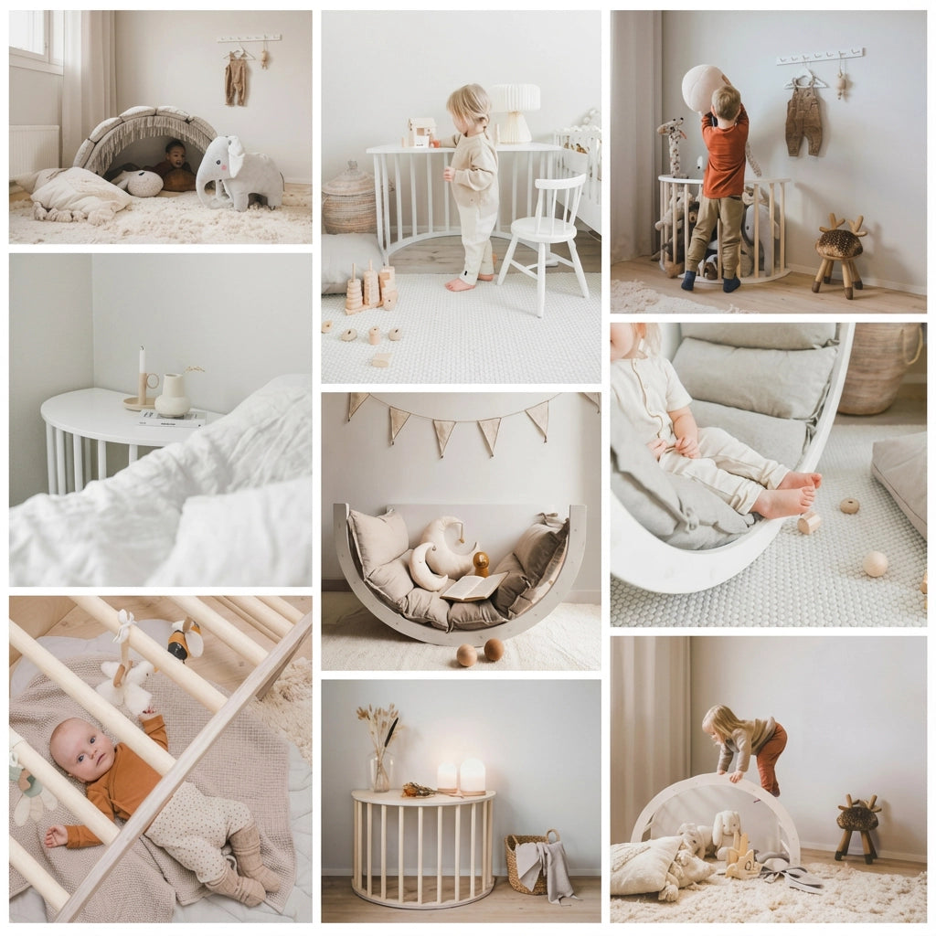 Montessori Wooden Rocker & Climbing Arch