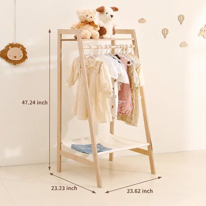 Toddler Clothing Rack & Open Wardrobe, Marine Plywood