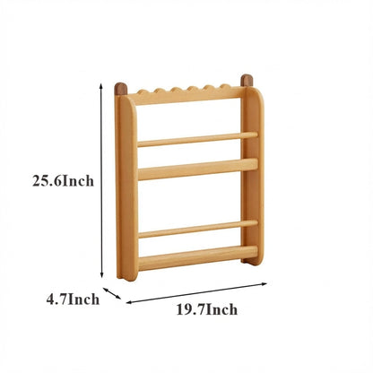 Front-Facing Montessori Wall Bookshelf, Solid Beech Wood