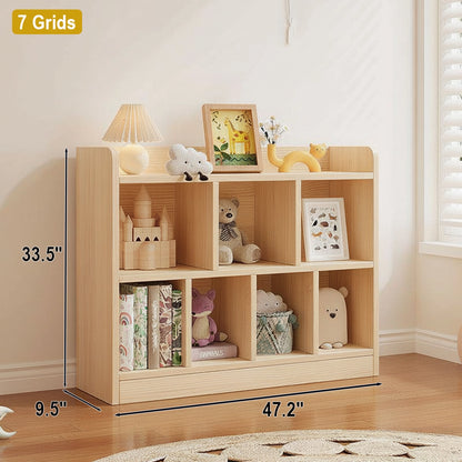 Montessori Kids Storage Cabinet, Solid Pine