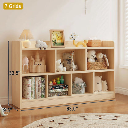 Montessori Kids Storage Cabinet, Solid Pine