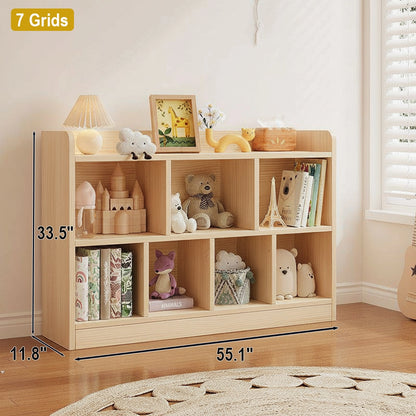 Montessori Kids Storage Cabinet, Solid Pine