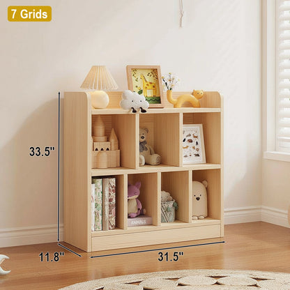 Montessori Kids Storage Cabinet, Solid Pine