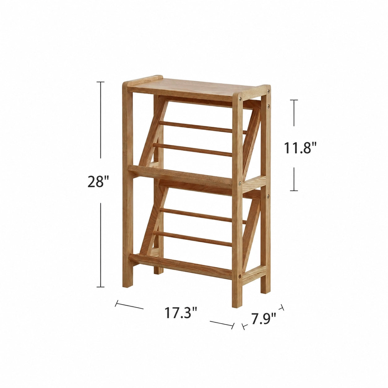 Slanted Solid Wood Shoe Rack, Solid Beech Wood