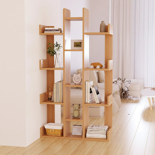 Geometric Tree Bookshelf, Solid Pine
