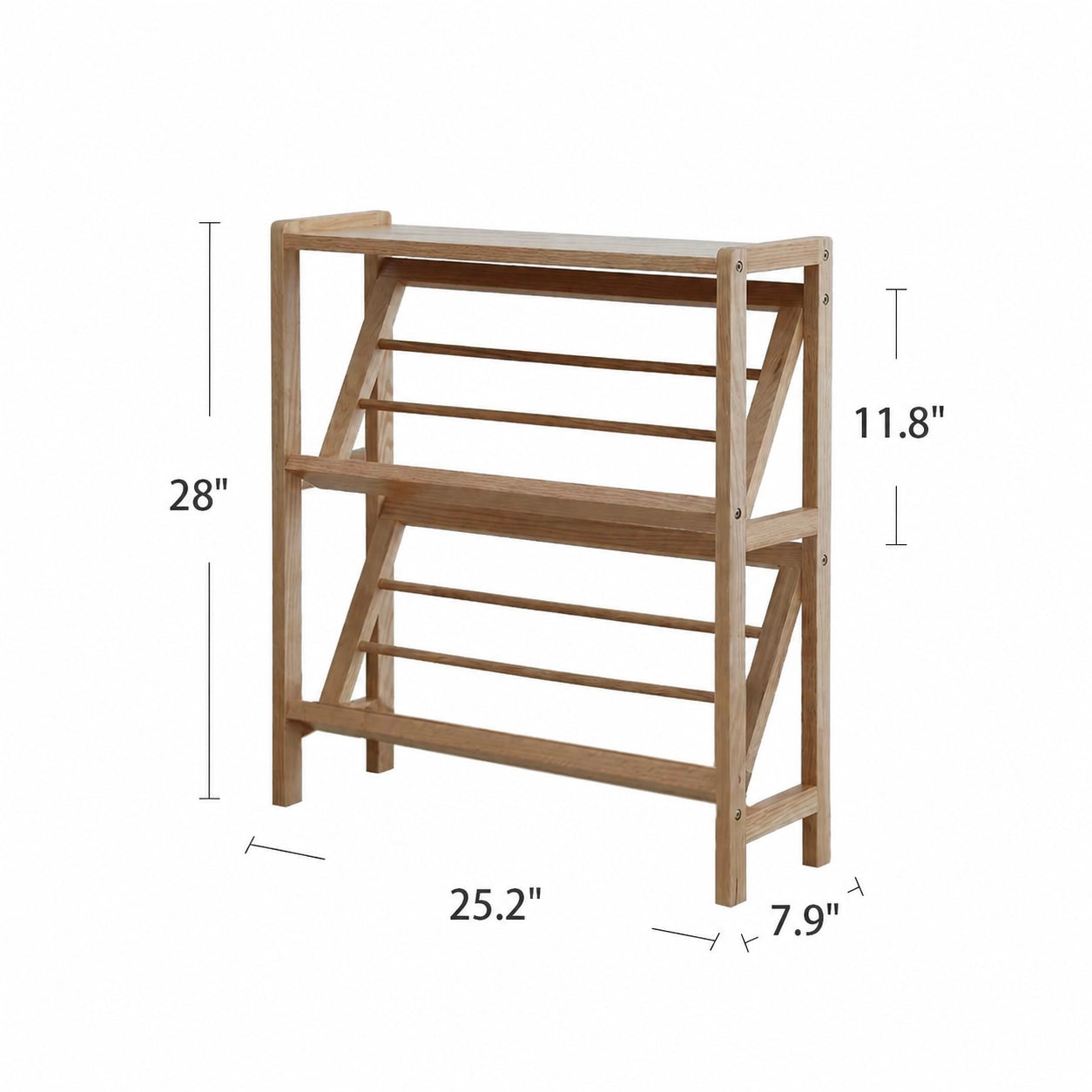 Slanted Solid Wood Shoe Rack, Solid Beech Wood