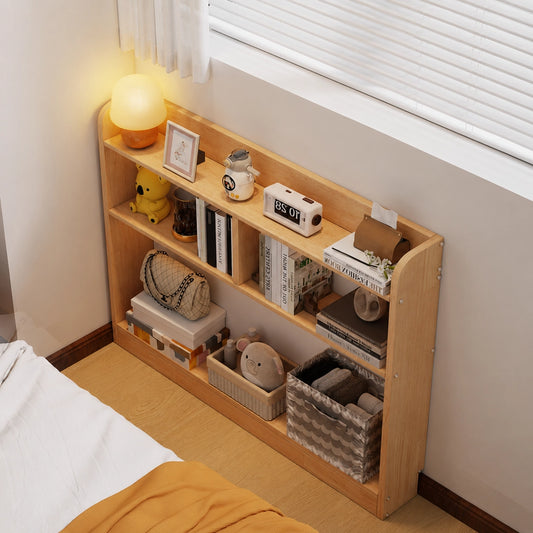 Space-Saving Narrow Bookshelf, Solid Pine