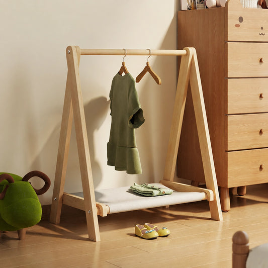 Foldable Kids Garment Rack, Solid Pine