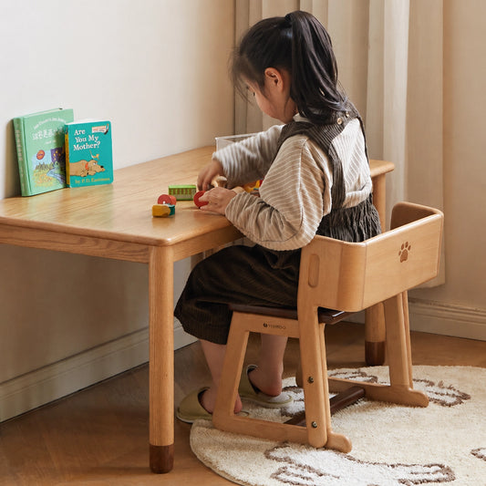 2-in-1 Toddler Step Stool and Chair, Solid Beech Wood