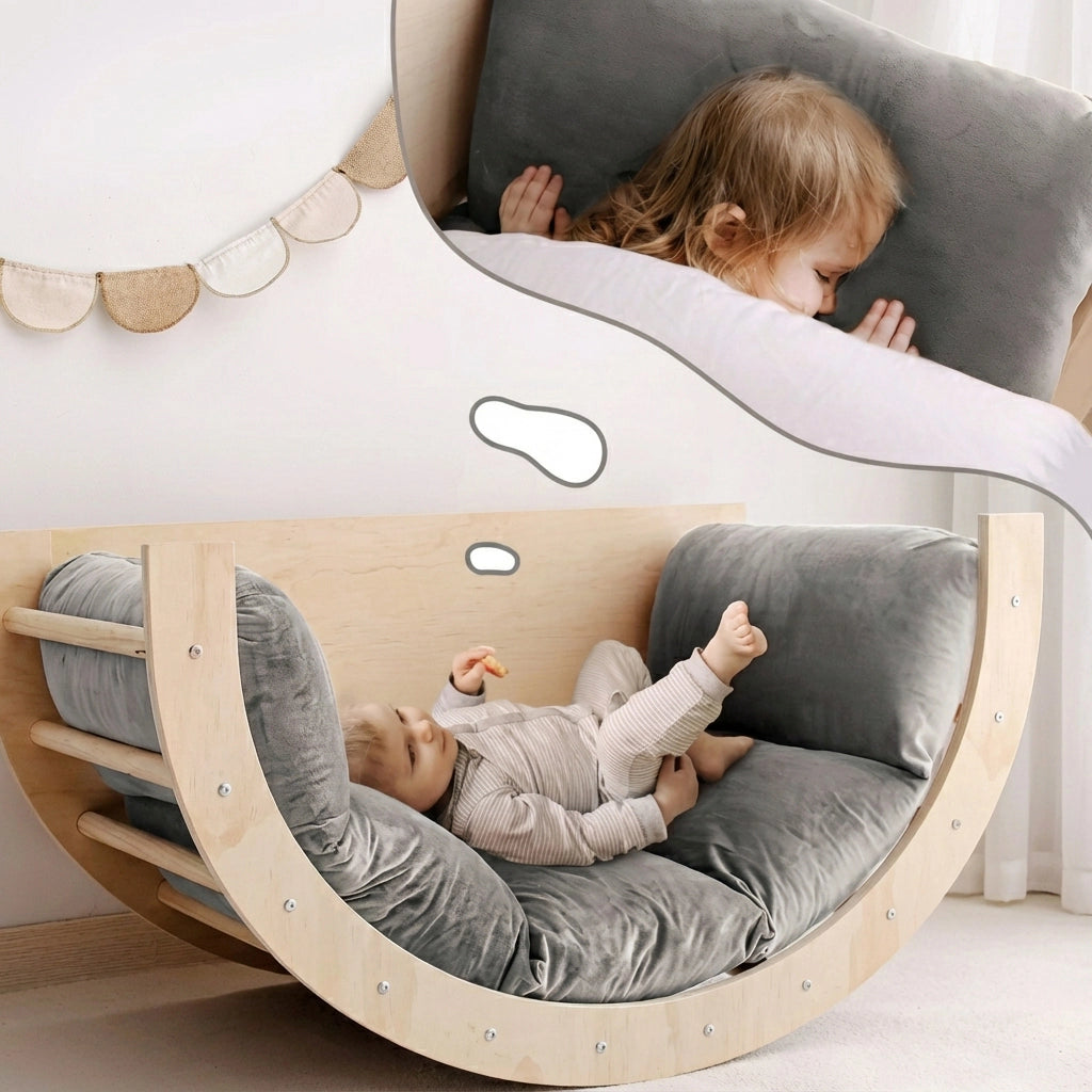 Montessori Wooden Rocker & Climbing Arch