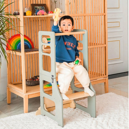 3-in-1 Montessori Toddler Step Stool, Birch Plywood