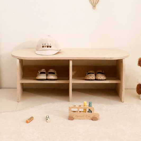 Kids Wooden Shoe Storage Bench, Marine Plywood