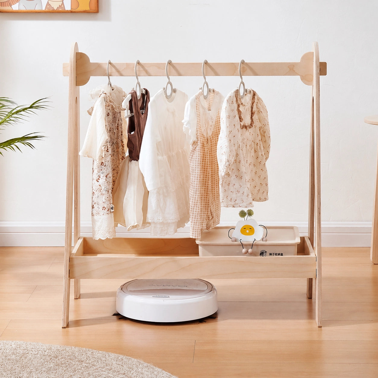 Low-Profile Toddler Garment Rack, Marine Plywood