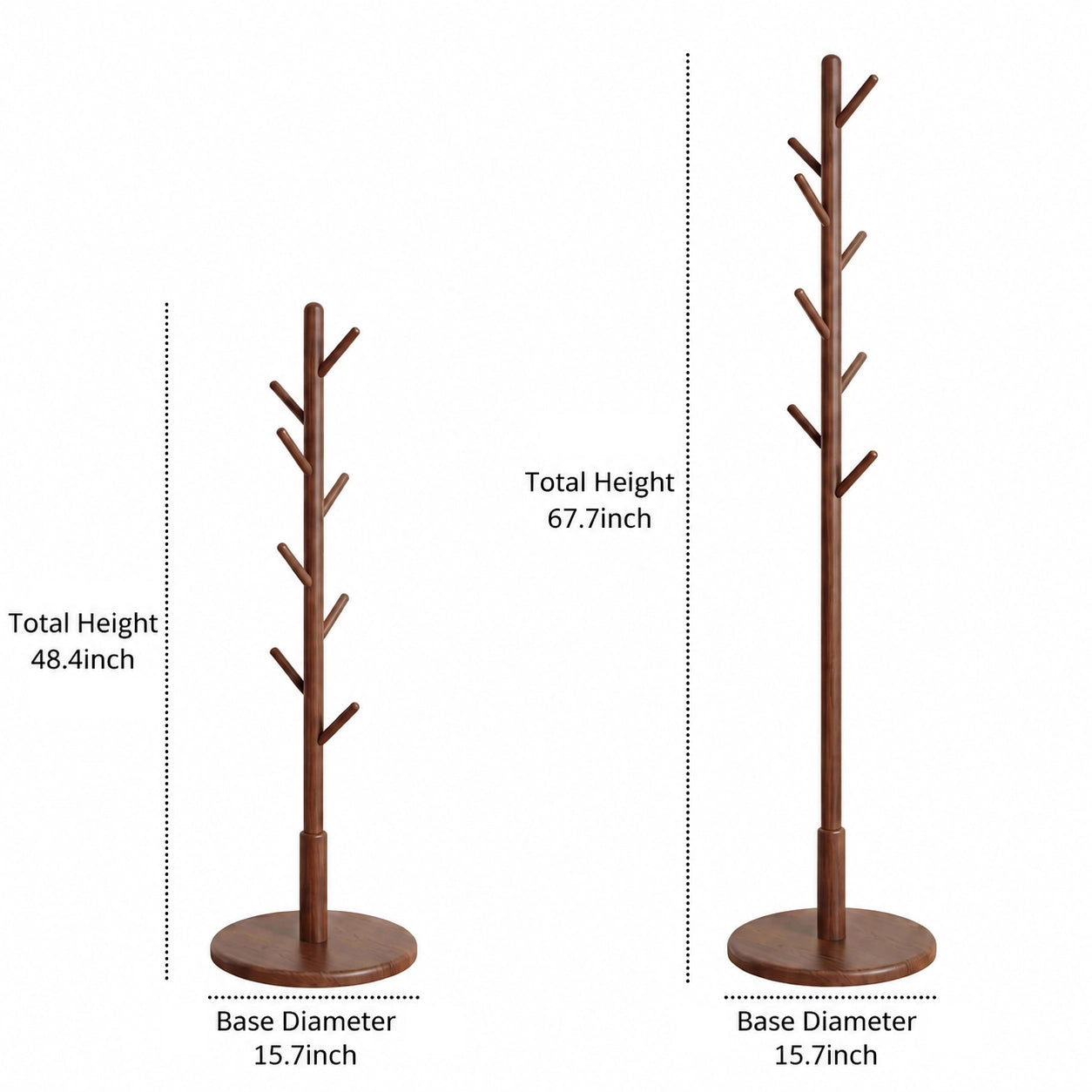 Adjustable Tree Coat Rack for Kids, Solid Wood