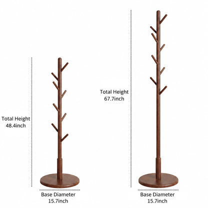 Adjustable Tree Coat Rack for Kids, Solid Wood