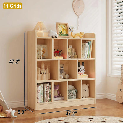 Montessori Kids Storage Cabinet, Solid Pine