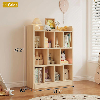 Montessori Kids Storage Cabinet, Solid Pine