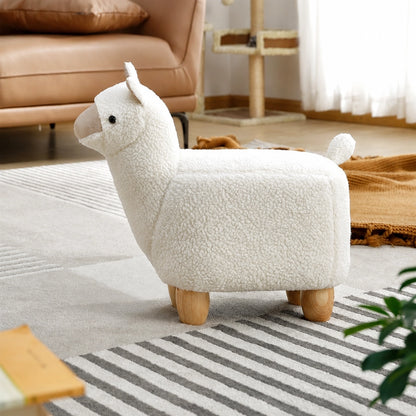 Children's Animal Footstool with Solid Wood Legs