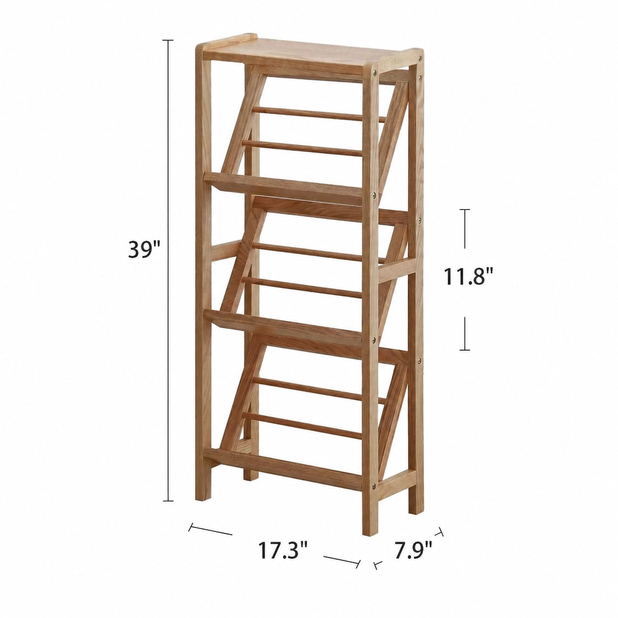 Slanted Solid Wood Shoe Rack, Solid Beech Wood